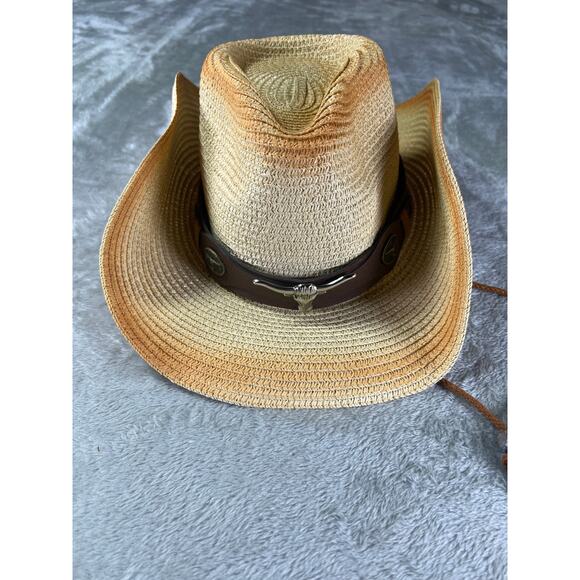 Lucky 7 USA Straw Cowboy Hat Longhorn Western Cowgirl One Size